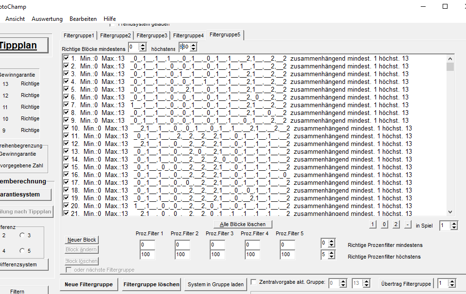 Beispiel Fremdsystem in Filtergruppe 1